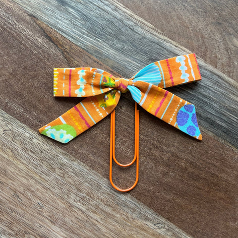 Classic Bow Bookmark - Orange Lantern