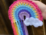 Crochet Rainbow Wall Hanging | Hair Bow Holder