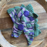 Crochet Purple + Green Dino Aviator - Youth