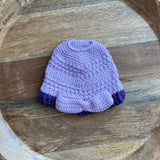 Crochet Purple Bow Ponytail Beanie - Toddler/Child