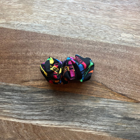 Upcycled Fabric Scrunchie-Style Hair Barrette - Crayons