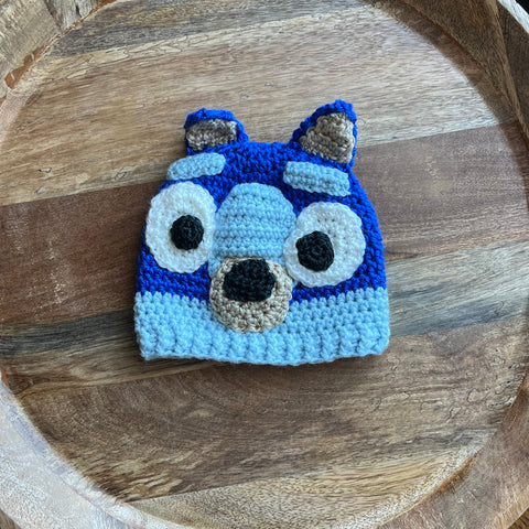 Blue Dog Crochet Beanie - Child