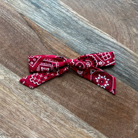 Red Bandana - Classic Schoolgirl Hair Bow