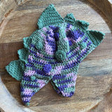 Crochet Purple + Green Dino Aviator - Youth