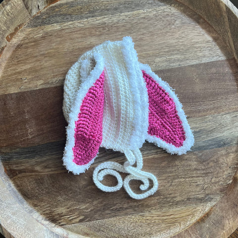 White Lamb Crochet Beanie - Toddler