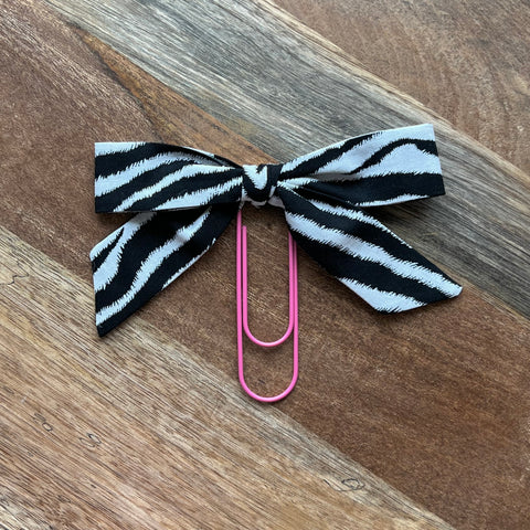 Classic Bow Bookmark - Zebra Print