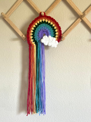 Crochet Rainbow Wall Hanging | Hair Bow Holder