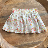 KIDS Paper-Bag Skirt - White Dimity Pink/Yellow Floral