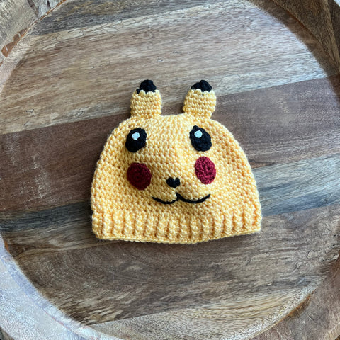 Yellow Anime Pet Crochet Beanie - Toddler