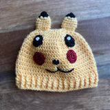 Yellow Anime Pet Crochet Beanie - Toddler