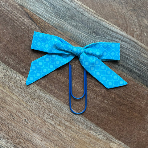 Classic Bow Bookmark - Aqua Deco