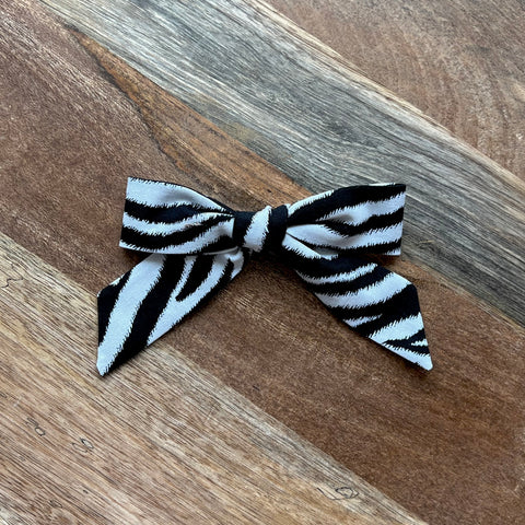 Zebra Print - Classic Schoolgirl Hair Bow