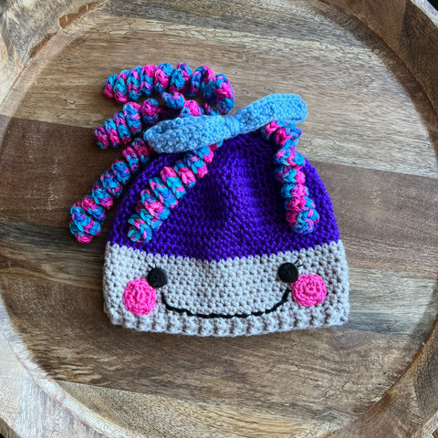 Crochet Curly Sue Girl Beanie - Child