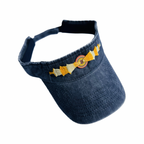 Weathered Navy Button Visor