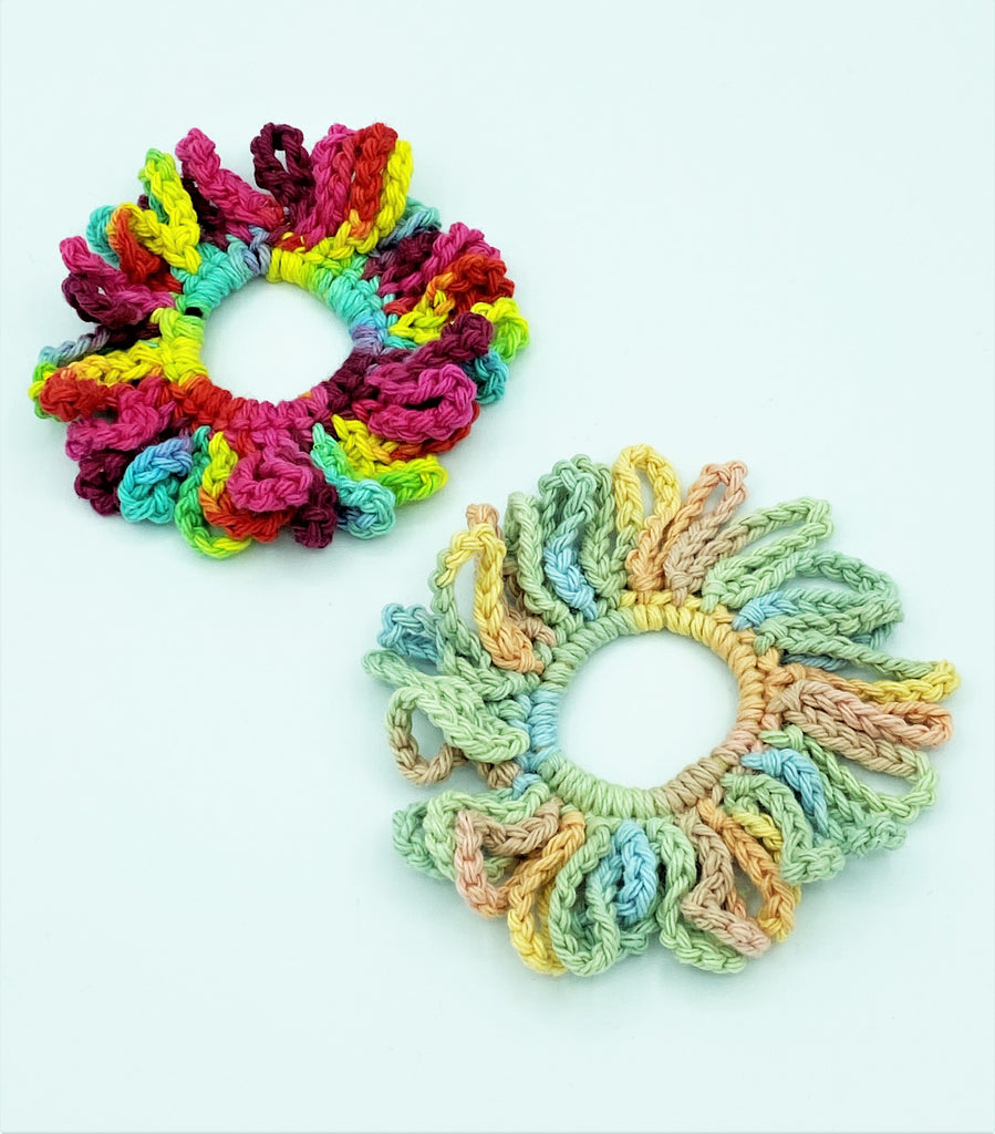 Rainbow Super Soft Crochet Scrunchie