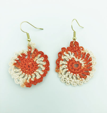 Sunburst Circle Crochet Earrings