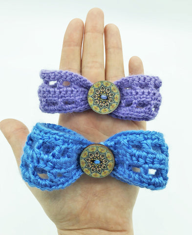 Skinny Button - Crochet Hair Bow