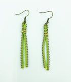 Green Zipper Earrings