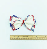 Red White+Blue Tatted - Vintage Hair Bow