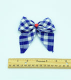 Blue Gingham Strawberry Farm - Vintage Hair Bow